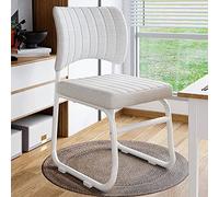 Modern Office Chair Armless Mid Back, Mesh & Linen Fabric, Supports Up to 330 lbs, Perfect for Office and Dining Use