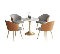 Modern Office Conference Table Set for 4 - Round Meeting Table with 4 Chairs, Ideal for Sales, Negotiations, and Breakfast Meetings in Workspaces