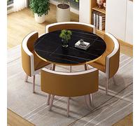 Modern Office Conference Table Set with 4 Chairs - Compact Meeting Room Table for Kitchen, Dining, Living Room & Bedroom - Stylish & Functional Design