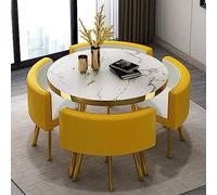 Modern Office Conference Table Set with 4 Chairs - Compact Meeting Room Table for Kitchen, Dining, Living Room & Bedroom - Versatile Furniture for Small Spaces