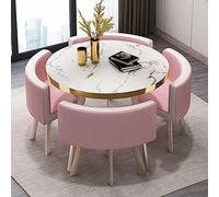 Modern Office Conference Table Set with 4 Chairs - Small Meeting Room, Kitchen, Dining, Living Room & Bedroom Furniture - Stylish and Space-Saving Design