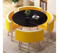 Modern Office Conference Table Set with 4 Chairs - Versatile Small Meeting Room, Kitchen, Dining, Living Room & Bedroom Furniture - Stylish & Functional Design