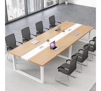 Modern Office Conference Table with Cable Management 160240cm Adjustable Length Ideal for Meetings Seminars & Training Rooms Wood Finish 240x120cm