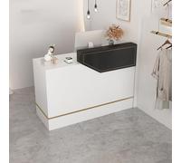 Modern Office Desk with Drawers and Keyboard Tray Elegant Reception Furniture for Retail Cash Register Area Ideal Lobby Solution Stylish Workspace nizer