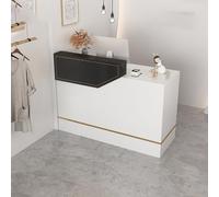 Modern Office Desk with Lockable Drawers and Keyboard Tray Elegant Retail Furniture for Reception Salon Cash Register Area nized Solution for Entryways (A1)