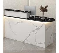 Modern Office Reception Desk with LED Lighting & Keyboard Tray - Stylish Bureau for Business and Retail Spaces Functional Workstation for Enhanced Productivity