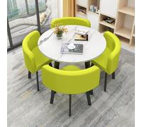 Modern Office Reception Furniture Set - Round Table with 4 Chairs, Space-Saving Design, Easy Assembly for Kitchen, Dining Room, Lounge, Living Room - Stylish & Functional