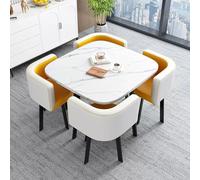 Modern Office Reception Table and Chair Set Square/Round Conference & Dining Room Table with 2 Stylish Chairs Ideal for Living Room Office Negotiations & Meetings
