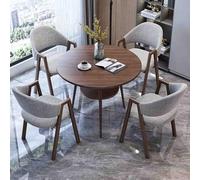 Modern Office Round Table Set with Chairs 80cm Light Gray Conference Table for Reception & Club Rooms Stylish Small Meeting Furniture
