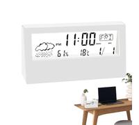 Modern Office Time Station - Transparent Case Structure With Intelligent Temperature And Humidity Sensors, Clear Digital Display Information Office Use Way