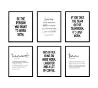 Modern Office Wall Art Motivational Posters Set of 6 Office Decor for Women Funny Team Posters Teamwork Inspirational Wall Art Positive Modern Decor Poster Canvas Print Unframed