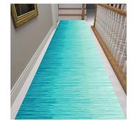 Modern ometric Microfiber Doormat Soft Long Kitchen Runner Rug for Hallway Blue Recycled 110x240CM Absent Indoor Mat and Slish