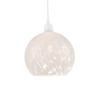 Happy Homewares Modern Opal White Snowflake 20cm Glass Pendant Ceiling Lamp Shade