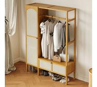 Modern Open Wardrobe W/ Hanging Rod Freestanding Bedroom Clothes