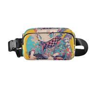 Modern Opossum Blended Color Stylish Waist Pack Crossbody Bag for Women Men Teens Waterproof Croose Body Purse with Adjustable Strap for Travel Vacation Running