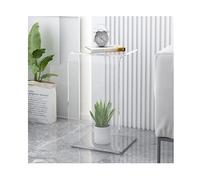 Modern Orange Acrylic C-Shaped Side Table - Mobile End Table for Living Room Bedroom & Office - Rolling Snack & Sofa Table Translucent Design Stylish & Functional