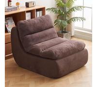 Modern Orange Corner Sofa with Footrest, Compact Lazy Chair for Living Room, Removable Small Couch, Stylish Brown Armchair for Fireplace, Cozy Seating Solution