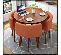 Modern Orange Office Reception Table & Conference Dining Desk Set - Stylish Negotiation Table with Chairs for Meetings & Workspaces Ideal for Offices