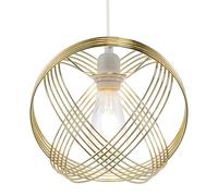 Happy Homewares Polished Plated Gold Spherical Pendant Light Shade with 4-Ring Design Happy Homewares Gold