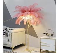 Modern Ostrich Feather Floor Lamp with Adjustable Intensity and Foot Switch Romantic Decorative Floor Lamp 170cm Tall for Living Room Bedroom Office Display