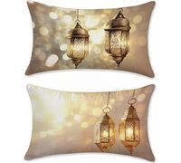 Modern Outdoor Cushions Covers 50x80cm Garden Cushions Waterproof Yellow Sofa Cushion for Outdoor Furniture Velvet Cushion Cover Set of 2 Decorative Pillows, Oblong Scatter Throw Pillow Covers u-18617