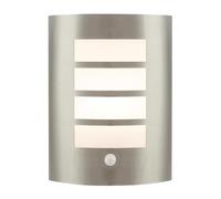 Modern Outdoor IP44 Stainless Steel Flush Wall Lamp Fitting with PIR Sensor | Adjustable to 8m | Lux Control | Time on Settings by Happy Homewares