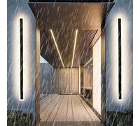Modern Outdoor LED Wall Sconce - Waterproof IP65 Long Strip Light Fixture for Garage & Patio, Adjustable 2700K/4500K/6500K, Durable Acrylic & Aluminium, 200cm 98W