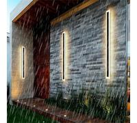 Modern Outdoor LED Wall Sconce - Waterproof IP65 Long Strip Light Fixture for Garage, Patio & Porch - Adjustable 2700K/4500K/6500K Acrylic & Aluminium, 200cm, 98W