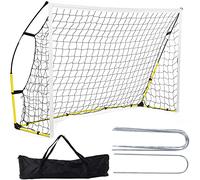 Modern Outdoor Living Football Goal 8x5 Feet Yellow Frame - Ultra Portable Equipment With Net and Carry Bag [Single Goal] (8 x 5' Yellow Frame), L
