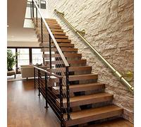 Modern Outdoor Stair HandrailsWrought Iron Banister for StepsSafety Support RailingAvailable in 1m 1.2m 1.5m 1.8m 2m 2.5m SizesDurable Metal Stairway Guard