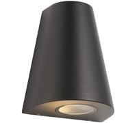 Modern Outdoor Wall Downlight - Textured Black & Glass Diffuser - IP44 Rated Loops Black One Size