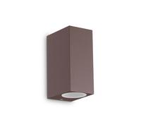 Ideal Lux Up 2 Light Outdoor Wall Fitting in a Coffee Brown Finish