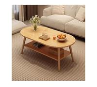 Modern Oval Coffee Table 2Tier Wooden Coffee Table with Storage Double Layered Design for Living Rooms and Apartments 120x60x42cm Stylish Mesa de Centro for Tea Rooms