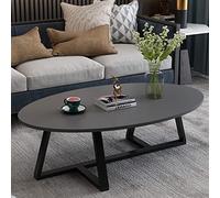 Modern Oval Coffee Table for Living Room Industrial Style with Wooden Top and Metal Legs Easy Assembly Decorative Accent for Sofa and Stylish End Table