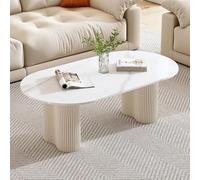 Modern Oval Coffee Table Mid Century Accent Long Console, with Unique Wavy Legs - Stylish Kitchen Table for 4-6 People, Perfect for Small Apartments & Bars,B,120 * 60 * 45cm