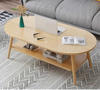 Modern Oval Coffee Table Solid Wood Center Table with Storage Shelf Stylish Accent Table for Living Room Home Office & Small Apartment - Elegant Design & Functional Furniture