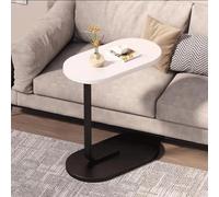 Modern Oval Coffee Table SpaceSaving CShaped Snack Table for Living Room or Bedroom Fits Under Sofa Includes Tray for Snacks (C4)