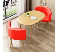 Modern Oval Dining Table Set with 2 ChairsStylish Compact Design for Small Spaces Perfect for Dining Rooms and Apartments Elegant Furniture for Cozy Meals.