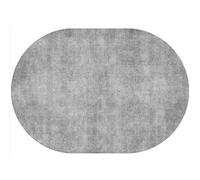 Modern Oval Non-Slip Washable Area Rug - Light Grey Solid Design for Bedroom, Kitchen, Living Room & Corridor - 100 x 160 cm Home Decor Essential