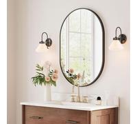 Modern Oval Wall MirrorCurved Frame Bathroom & Living Room DecorClassic Aluminum Framed Mirror for Stylish Home InteriorsElegant Wall Decoration