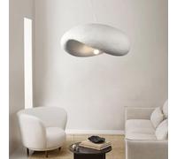 Modern Oval White Chandelier - Wabi-sabi Irregular Design for Bedroom Living Room Dining Room Corridor - 60CM Elegant Lighting Fixture