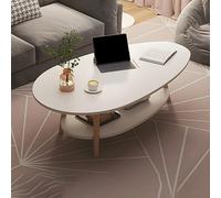 Modern Oval Wooden Coffee Table - Stylish 16" x 16" x 20.5" Side Table for Living Room, Balcony, or Apartment - Perfect for Cocktails, Tea, and Versatile Decor