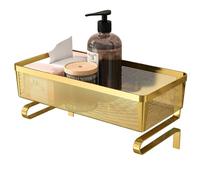 Modern Over The Toilet Storage Shelf No Drill Bathroom Metal Above Toilet Storage in White & Gold Space-Saving Restroom & Laundry Solution