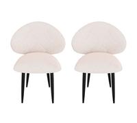 Modern Oversized Dining Chairs Set of 2 Comfortable Pink Kitchen Chairs with Wide Backrest and Metal Legs Stylish Dining Room Seating for Home Decor