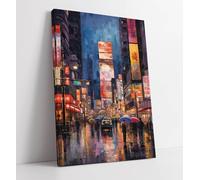 Modern Painterly Tokyo City at Night 2 Canvas Wall Art Print Picture - 30 inch wide x 45 inch high (Frame Depth 30mm)