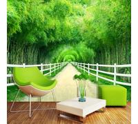 Modern Painting Bamboo Forest Road Landscape 350(W)X256(H)Cm 3D Wall Mural Wallpapers, Custom Wallpaper 3D Mural, Hotel Bedroom Living Room Sofa Tv Background Wall Home Decoration Wall Art Wal-7873516