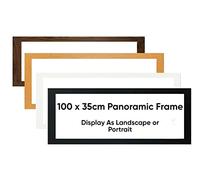 Modern Panoramic 100x35cm Frame Oak - Panoramic picture frame 100cm x 35cm In Multiple Colours & Sizes With Safe Perspex Front & Wall Mounting (100 x 35 CM (39.3"x 13.7") Oak)
