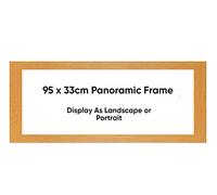 Modern Panoramic 95x33cm Frame - Oak Picture Frames In Multiple Colours & Sizes With Safe Perspex Front & Wall Mounting (95 x 35 CM (37.4'' x 12.9''))