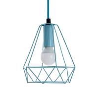 Premier Housewares Pastel Blue Metal Wire Pendant Light White Modern Ceiling Light Chandelier 16 x 16 x 115