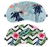 Modern Pattern with Tropical Watercolor Flowers 2-Pack Eye Patch and Eye Masks Set, Light-Blocking, Soft, Breathable Sleep Mask Kit